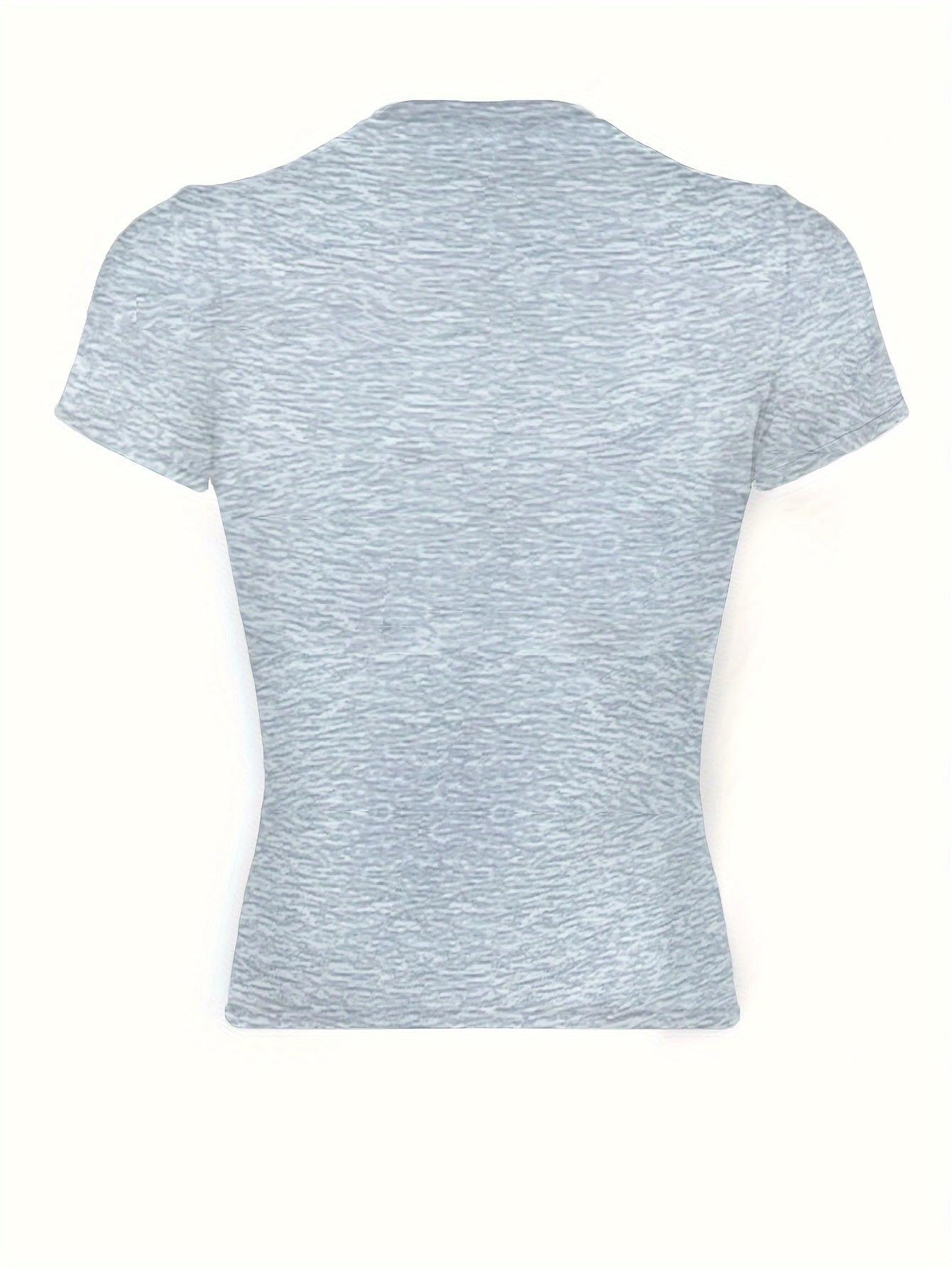 Women's Slim-Fit Solid Color T-Shirt - Casual Round Neck, Short Sleeve, Stretchy Polyester Blend, Machine Washable
